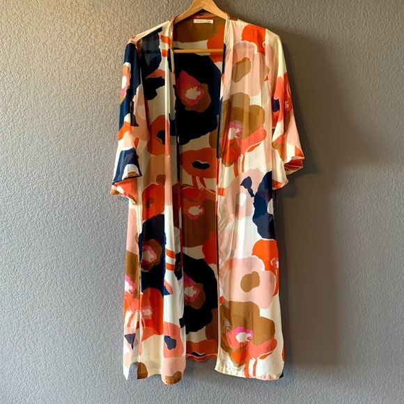 Do everything in love Jackets & Blazers - Do Everything In Love Retro Floral Duster Kimono
